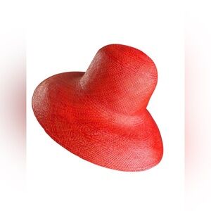 Vintage red 70’s straw sun hat